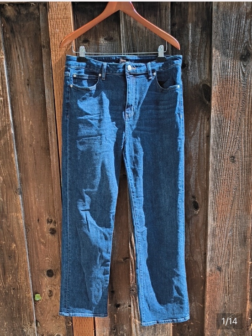 QUINCE Stretch High Rise Straight Jeans Size 32